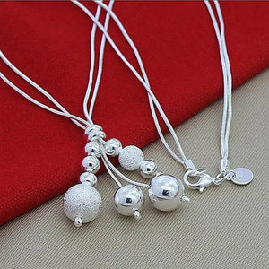 925 Silver Ball Necklace Snake Chain Elegant Design