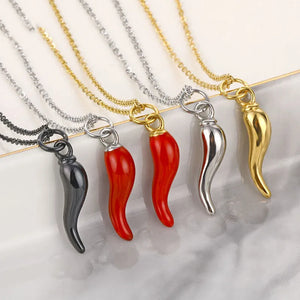 Timlee N050 Pepper Titanium Steel Pendant Necklace