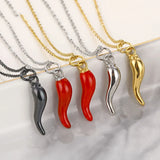 Timlee N050 Pepper Titanium Steel Pendant Necklace
