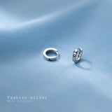 Asymmetry 925 Silver Moon Sun Ear-bone Hoop Earrings