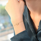 925 Silver Chain Moon Star Zircon Cuff Bracelet Women Gift