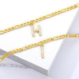 Tiny A-Z Initial Anklets Women Stainless Steel Alphabet Cuban Link