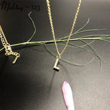Tiny Letter Necklace Zircon Stainless Steel 26 Alphabet Choker Pendant