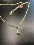 Tiny Letter Necklace Zircon Stainless Steel 26 Alphabet Choker Pendant