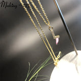 Tiny Letter Necklace Zircon Stainless Steel 26 Alphabet Choker Pendant