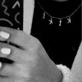 Dainty Name Necklace Initial Letter Choker Zircon Jewelry 14inch
