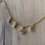 Dainty Name Necklace Initial Letter Choker Zircon Jewelry 14inch