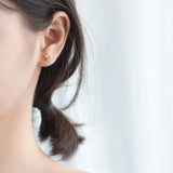 Golden Butterfly Earrings 925 Sterling Silver Ear Studs for Women
