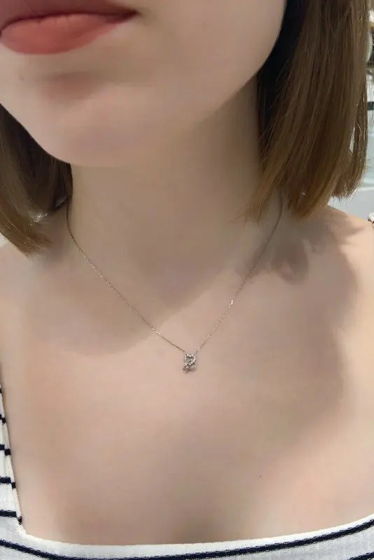 Tiny Heart 925 Silver Necklace for Engagements