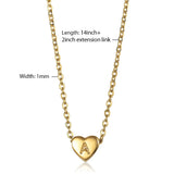 Tiny Heart Initial Letter Name Choker Necklace Stainless Steel A-Z Alphabet