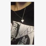 Tiny Heart Photo Frame Pendant Necklace Love Heart Charms Floating Locket Neckla