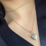 Tiny Heart Photo Frame Pendant Necklace Love Heart Charms Floating Locket Neckla