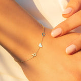 Tiny Initial Bracelet,Custom Initial Heart Bracelet