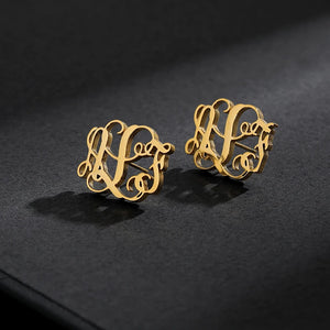 Tiny Initial Letter Name Stud Earrings A-Z Alphabet Stud Earings couple Gift