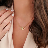 Personalized Hanja Name Pendant Necklace Silver Chain Choker