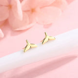 925 Silver Mermaid Tail Whale Stud Earrings for Women Girls