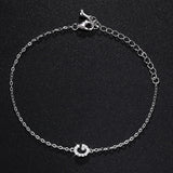 Initial Alphabet Charms Bracelet 925 Sterling Silver for Women Girl