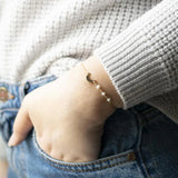 Tiny Moon Bracelet 14K Filled Pearl Jewelry Boho Charms Bracelets