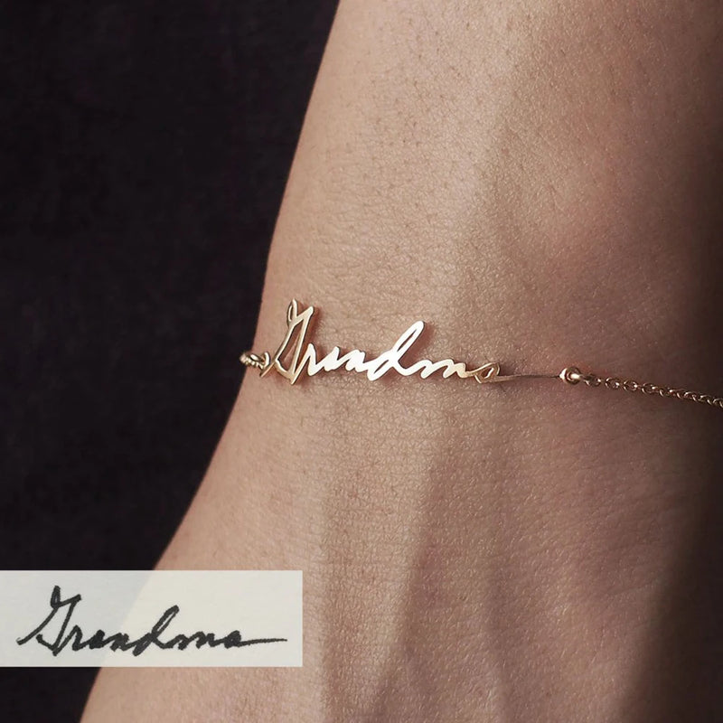 Personalized Handwriting Name Bracelet For Women Gift