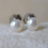 Small Pearl Stud Earrings 3.5-4mm Freshwater Pearl 925 Sterling Silver