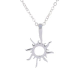 Tiny Sun Silver Chain Necklace 925 Sterling Silver Pendant Necklaces Women Party