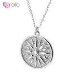 Tiny Sun Silver Chain Necklace 925 Sterling Silver Pendant Necklaces Women Party