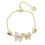 Enamel Hot Butterfly Bracelet with CZ Stone