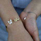 Enamel Hot Butterfly Bracelet with CZ Stone