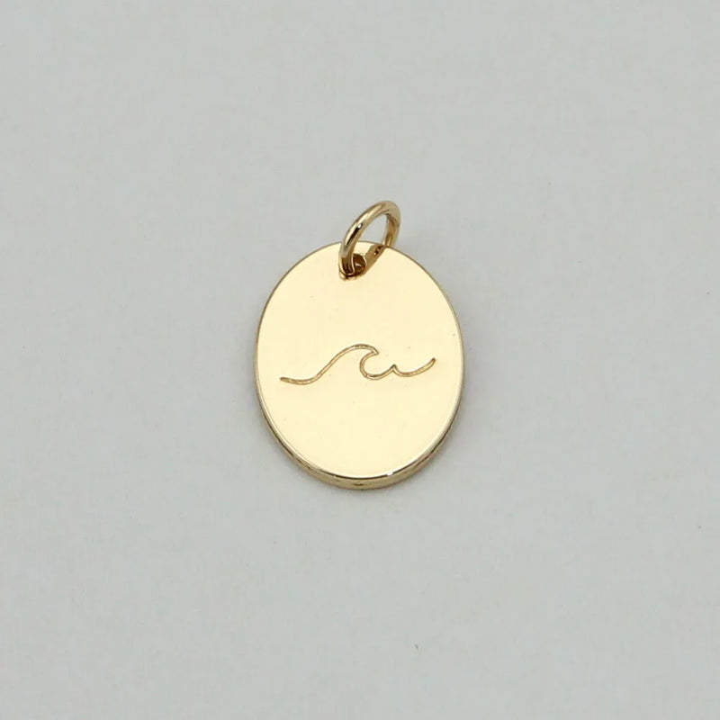 Tiny Wave Pattern Pendant Charms for Jewelry Making DIY Necklace Bracelet