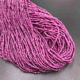 Tiny Ruby Multi-faceted Beads 2mm Red Natural Stone Loose Beads