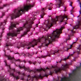 Tiny Ruby Multi-faceted Beads 2mm Red Natural Stone Loose Beads