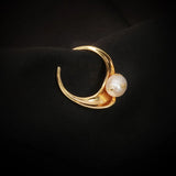 Irregular Baroque Freshwater Pearl Ring Classic Distortion Index Finger