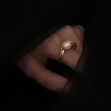Irregular Baroque Freshwater Pearl Ring Classic Distortion Index Finger