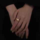 Irregular Baroque Freshwater Pearl Ring Classic Distortion Index Finger