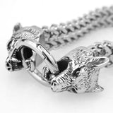 12mm Wolf Head Men's Bracelet Cuban Link Chain Halloween Male