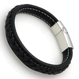 Tisnium Leather Bracelet For Men Gothic Jewelry Halloween Punk Hip-Hop