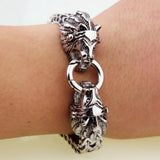 Tisnium Cuban Link Chain Silver Bracelet Gothic Stainless Steel Jewelry