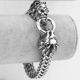 Tisnium Cuban Link Chain Silver Bracelet Gothic Stainless Steel Jewelry