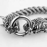Tisnium Dragon Head Men's Bracelet on Hand Cuban Chain