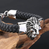 Tisnium Men's Heavy Lion Head Bracelet Stainless Steel Jewelry