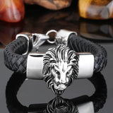 Tisnium Men's Heavy Lion Head Bracelet Stainless Steel Jewelry