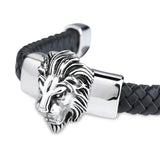 Tisnium Men's Heavy Lion Head Bracelet Stainless Steel Jewelry