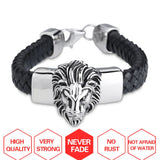 Tisnium Men's Heavy Lion Head Bracelet Stainless Steel Jewelry