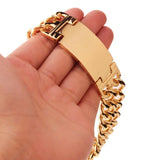 Tisnium Men's Bracelet Punk Hip-Hop Style Gothic Cuban Chain Stainless Steel