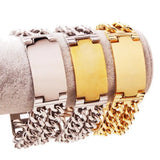Tisnium Men's Bracelet Punk Hip-Hop Style Gothic Cuban Chain Stainless Steel