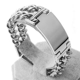 Tisnium Men's Bracelet Punk Hip-Hop Style Gothic Cuban Chain Stainless Steel