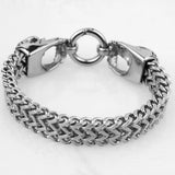 Skeletal Head Bracelet Silver Cuban Link Chain Stainless Steel