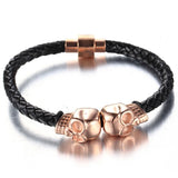 Tisnium Skeleton Man Bracelet Leather Woven Chain Punk Hip-hop Boys Accessories