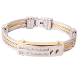 Tisnium Stainless Steel Bracelets Men Women Accessories Three Layers Of Bracelet