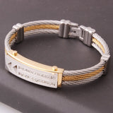 Tisnium Stainless Steel Bracelets Men Women Accessories Three Layers Of Bracelet